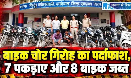 बाइक चोर गिरोह का पर्दाफाश, 7 पकड़ाए और 8 बाइक जब्त