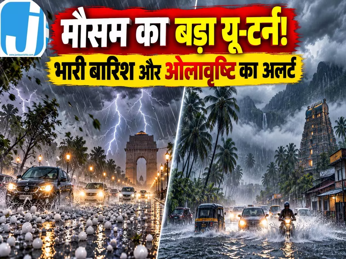 देशभर में बदला मौसम का मिजाज! उत्तर भारत में ओलावृष्टि, दक्षिण में मूसलाधार बारिश की चेतावनी देशभर में बदला मौसम का मिजाज! उत्तर भारत में ओलावृष्टि, दक्षिण में मूसलाधार बारिश की चेतावनी