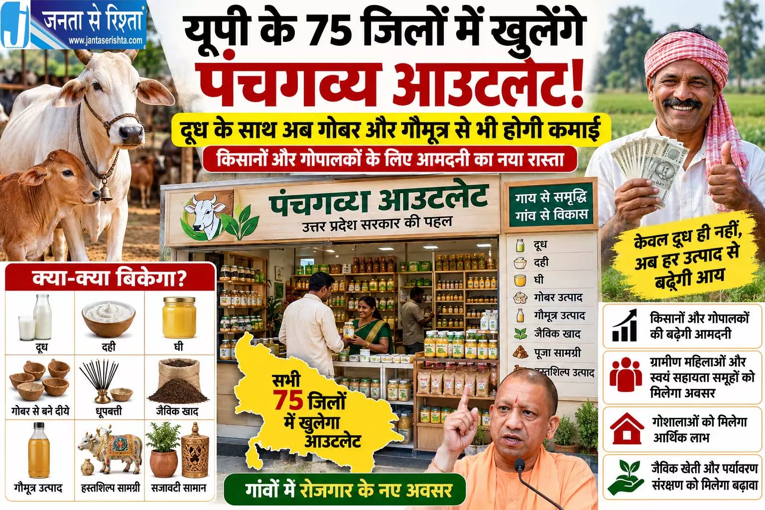 यूपी के 75 जिलों में खुलेंगे पंचगव्य आउटलेट यूपी के 75 जिलों में खुलेंगे पंचगव्य आउटलेट