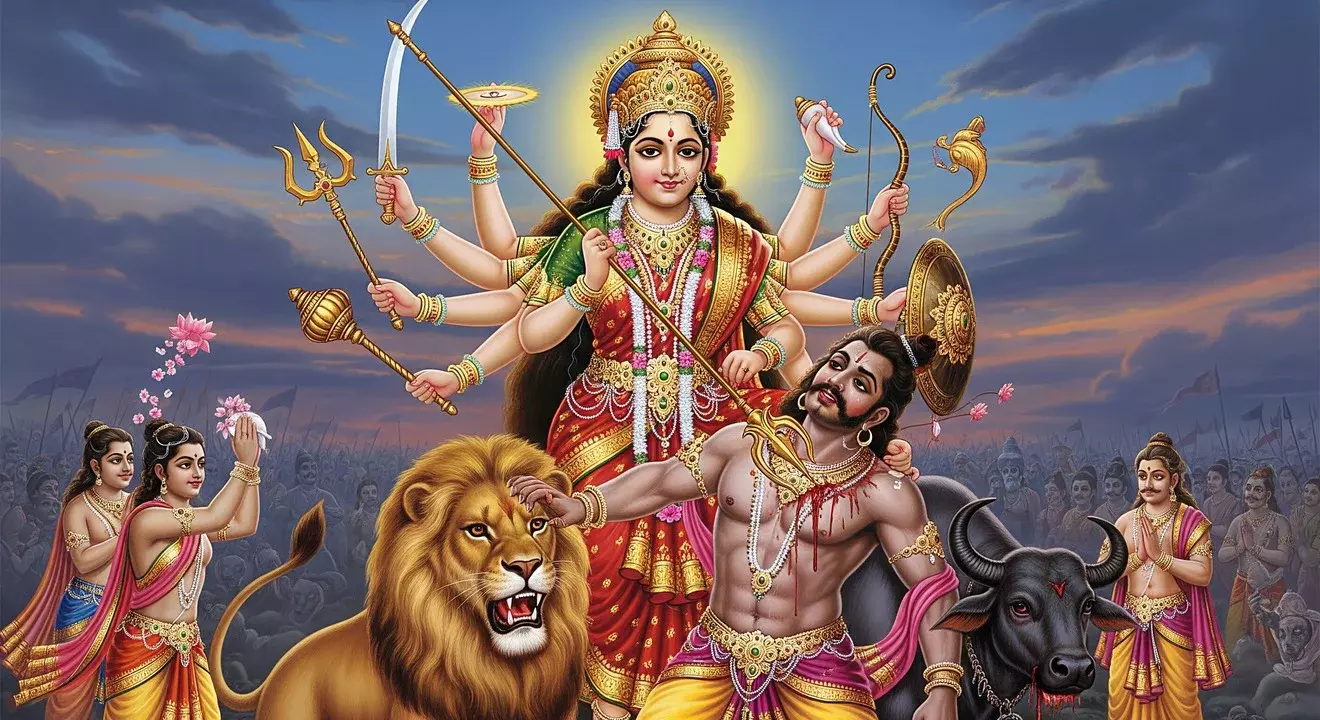 मां दुर्गा को क्यों कहते हैं महिषासुरमर्दिनी? ब्रह्मा के वरदान से जुड़ी है कथा मां दुर्गा को क्यों कहते हैं महिषासुरमर्दिनी? ब्रह्मा के वरदान से जुड़ी है कथा