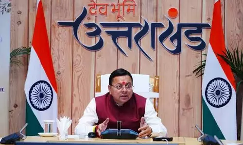 कांग्रेस पर बरसे मुख्यमंत्री धामी, अराजकता की राजनीति पर साधा निशाना