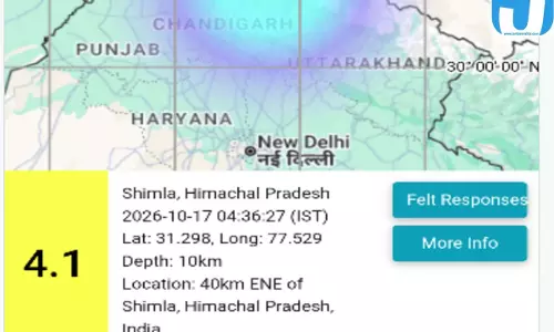 हिमाचल में सुबह-सुबह भूकंप के झटके, 4.1 रही तीव्रता, शिमला के पास कांपी धरती