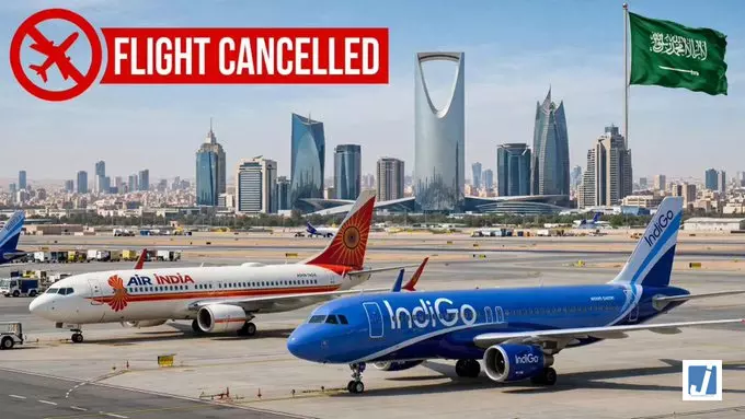 Air India और IndiGo का बड़ा फैसला, सऊदी अरब की उड़ानें 24 अक्टूबर तक रद्द Air India और IndiGo का बड़ा फैसला, सऊदी अरब की उड़ानें 24 अक्टूबर तक रद्द