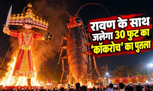 रावण के साथ जलेगा 30 फुट ऊंचा कॉकरोच का पुतला, जानिए क्यों मचा बवाल