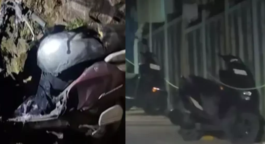 मेघालय: संदिग्ध पेट्रोल बम की चपेट में आया दोपहिया वाहन