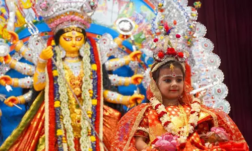 त्रिपुरा महाअष्टमी: कुमारी पूजा से दिया नारी शक्ति का संदेश त्रिपुरा महाअष्टमी: कुमारी पूजा से दिया नारी शक्ति का संदेश