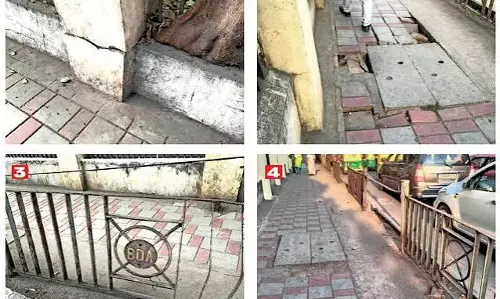 फुटपाथों की बदहाली, राहगीरों के लिए बढ़ा बड़ा खतरा फुटपाथों की बदहाली, राहगीरों के लिए बढ़ा बड़ा खतरा