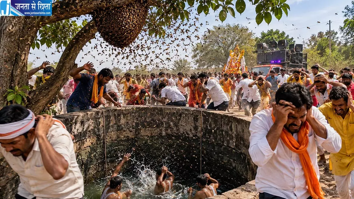 जवारा विसर्जन के दौरान मधुमक्खियों का हमला, 20 से ज्यादा श्रद्धालु घायल जवारा विसर्जन के दौरान मधुमक्खियों का हमला, 20 से ज्यादा श्रद्धालु घायल