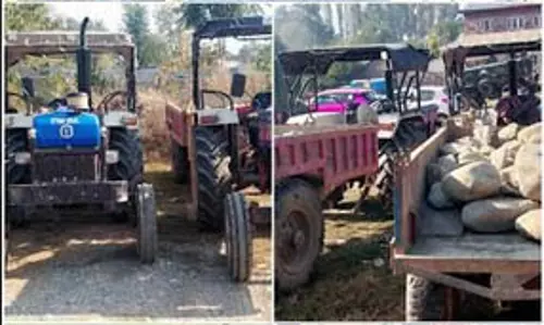 अवैध खनन पर बड़ा एक्शन, अवंतीपोरा में पांच ट्रैक्टर जब्त