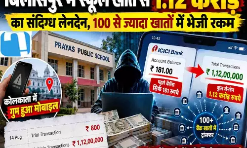 सावधान! बिलासपुर में साइबर फ्रॉड का बड़ा खुलासा, स्कूल के खाते में थे सिर्फ 181 रुपये, साइबर ठगों ने कर दिया 1.12 करोड़ का ट्रांजेक्शन