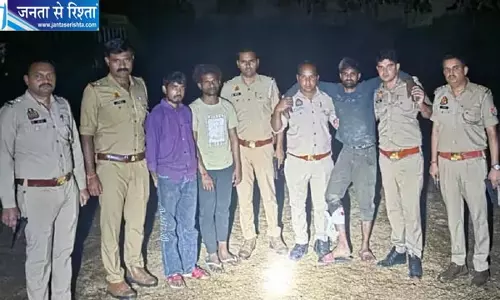 10 टन सरिये से भरा कैंटर लूटने वाले बदमाशों से पुलिस की मुठभेड़