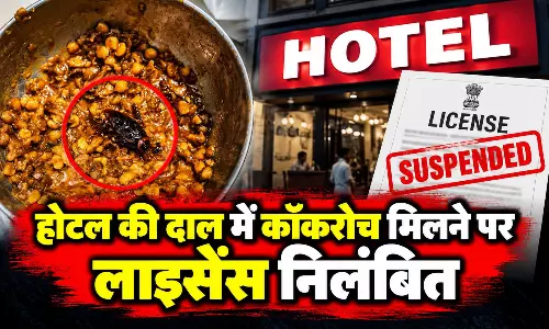 होटल की दाल में कॉकरोच मिलने पर लाइसेंस निलंबित, कई प्रतिष्ठानों में मिलीं खामियां