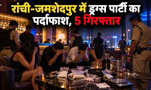 रांची-जमशेदपुर में ड्रग्स पार्टी का पर्दाफाश, 5 गिरफ्तार