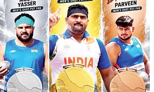 शॉटपुट के तीनों पदकों पर कब्जा, एफ 46 स्पर्धा में सचिन खिलारी ने बनाया रिकॉर्ड, गोल्ड जीता