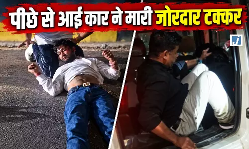 ओवरब्रिज के पास भीषण सड़क हादसा, कार ने स्कूटी सवार को पीछे से मारी टक्कर