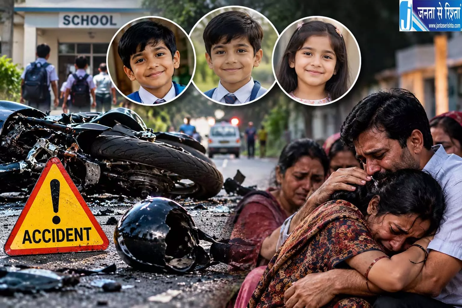 भाई को स्कूल से लेने जाना बना आखिरी सफर, हादसे में तीन की मौत भाई को स्कूल से लेने जाना बना आखिरी सफर, हादसे में तीन की मौत