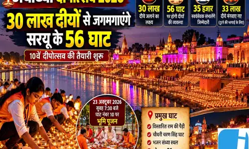 अयोध्या दीपोत्सव 2026: 30 लाख दीयों से जगमगाएंगे सरयू के 56 घाट, 35 हजार स्वयंसेवक संभालेंगे जिम्मेदारी