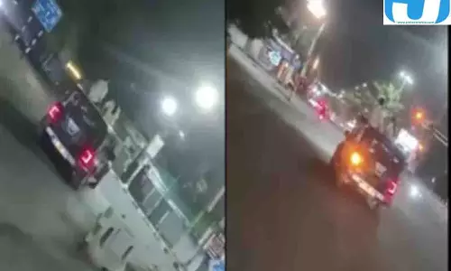 चलती थार की छत पर लड़का-लड़की, देर रात खतरनाक स्टंट का VIDEO वायरल