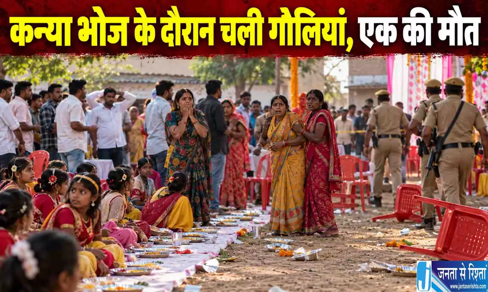 कन्या भोज के दौरान चली गोलियां, एक की मौत कन्या भोज के दौरान चली गोलियां, एक की मौत