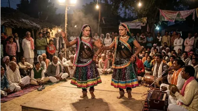 स्त्री वेश में पुरुष कलाकार, जानिए इस लोक परंपरा की खासियत स्त्री वेश में पुरुष कलाकार, जानिए इस लोक परंपरा की खासियत