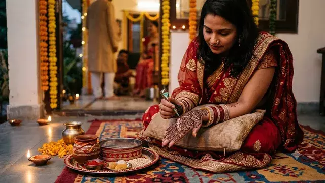 उत्तराखंड में पेंशन आंदोलन को नया रंग, करवा चौथ पर मेहंदी से संदेश उत्तराखंड में पेंशन आंदोलन को नया रंग, करवा चौथ पर मेहंदी से संदेश
