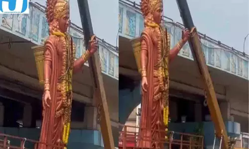 भगवान राम की प्रतिमा क्रेन से हटाई, भारी पुलिस बल तैनात; भाजपा ने उठाए सवाल