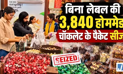 ड्राई फ्रूट्स हाउस पर खाद्य सुरक्षा टीम का छापा, 3840 चॉकलेट सीज