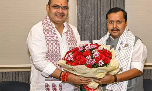 ब्रह्माकुमारीज़ के ग्लोबल समिट में पहुंचे नितिन नवीन और CM भजनलाल शर्मा