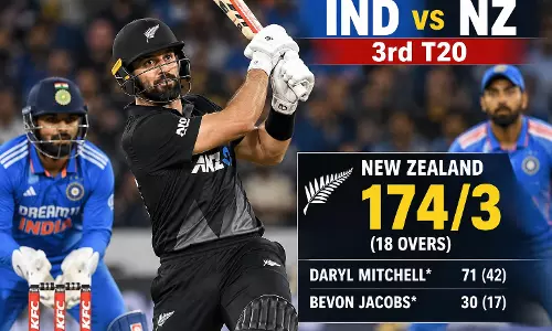 IND vs NZ 3rd T20: 18 ओवर में न्यूजीलैंड 174/3, डेरिल मिचेल की तूफानी बल्लेबाजी जारी IND vs NZ 3rd T20: 18 ओवर में न्यूजीलैंड 174/3, डेरिल मिचेल की तूफानी बल्लेबाजी जारी