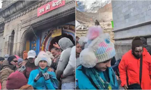 सनातन विवाद के बीच केदारनाथ पहुंचीं सारा अली खान सनातन विवाद के बीच केदारनाथ पहुंचीं सारा अली खान