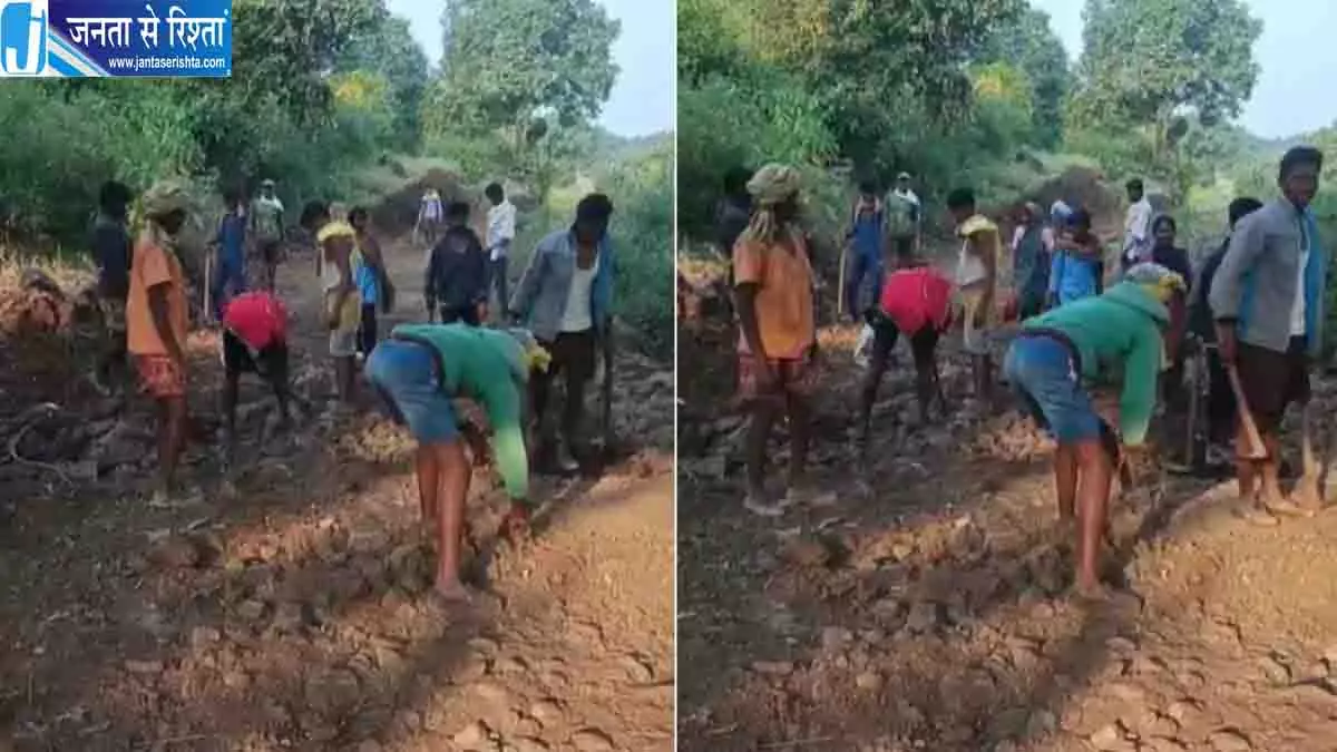 खुद लिखी अपनी किस्मत, ग्रामीणों ने पहाड़ काटकर बनाई 4 KM सड़क खुद लिखी अपनी किस्मत, ग्रामीणों ने पहाड़ काटकर बनाई 4 KM सड़क