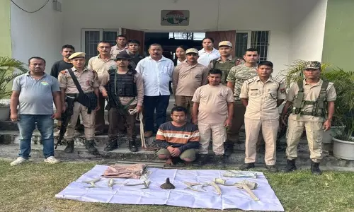 गोहपुर में बड़ी कार्रवाई: संदिग्ध गैंडे और हिरण के सींग बरामद