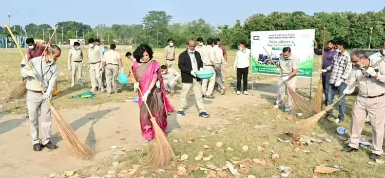 बीएचईएल ने चलाया स्वच्छता अभियान, मैदानों से साफ किया 5 टन कचरा