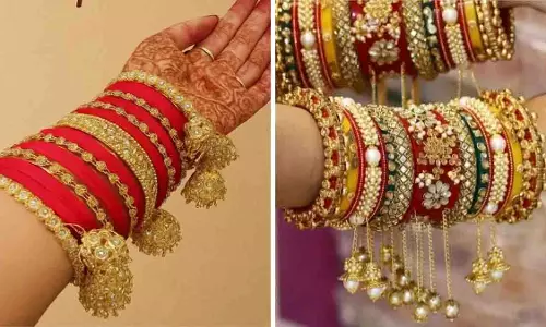 करवाचौथ पर सोने के कंगन संग पहनें कांच की चूड़ियां, दिखेंगी खूबसूरत