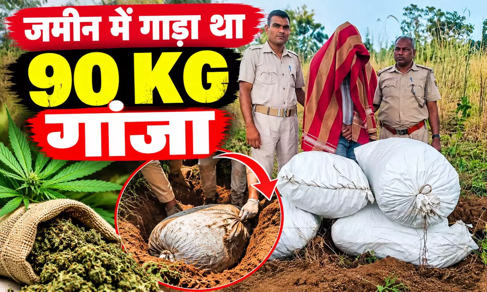 ड्रम में छिपाकर जमीन में गाड़ा था 90 KG गांजा, 2 तस्कर गिरफ्तार ड्रम में छिपाकर जमीन में गाड़ा था 90 KG गांजा, 2 तस्कर गिरफ्तार