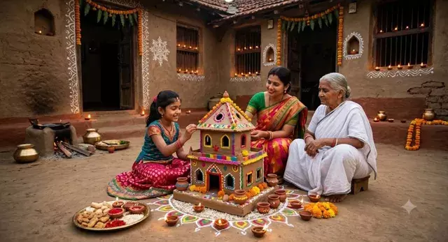 मिट्टी के छोटे घर में खुशहाली की कामना, जानिए घरौंदा बनाने का महत्व मिट्टी के छोटे घर में खुशहाली की कामना, जानिए घरौंदा बनाने का महत्व