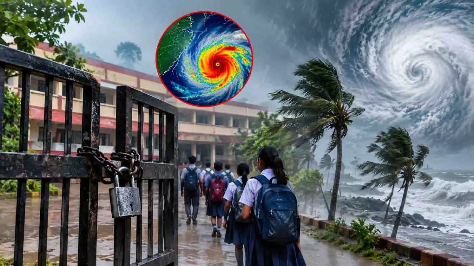 चक्रवात अर्नब का असर, कई जगह स्कूलों में छुट्टी चक्रवात अर्नब का असर, कई जगह स्कूलों में छुट्टी