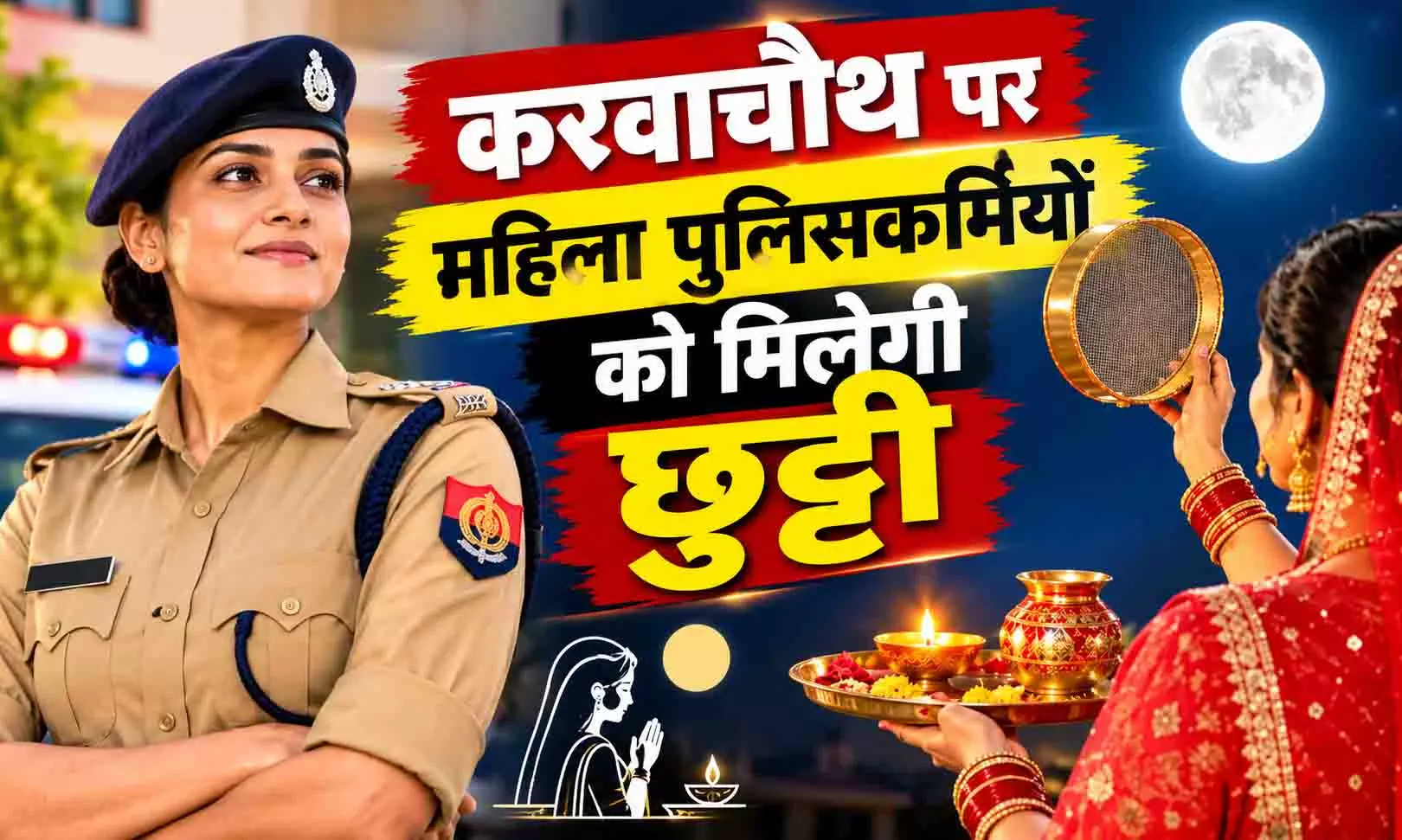 Karwa Chauth 2026: करवाचौथ पर महिला पुलिसकर्मियों को मिलेगी छुट्टी, SP के आदेश से खुशी की लहर Karwa Chauth 2026: करवाचौथ पर महिला पुलिसकर्मियों को मिलेगी छुट्टी, SP के आदेश से खुशी की लहर