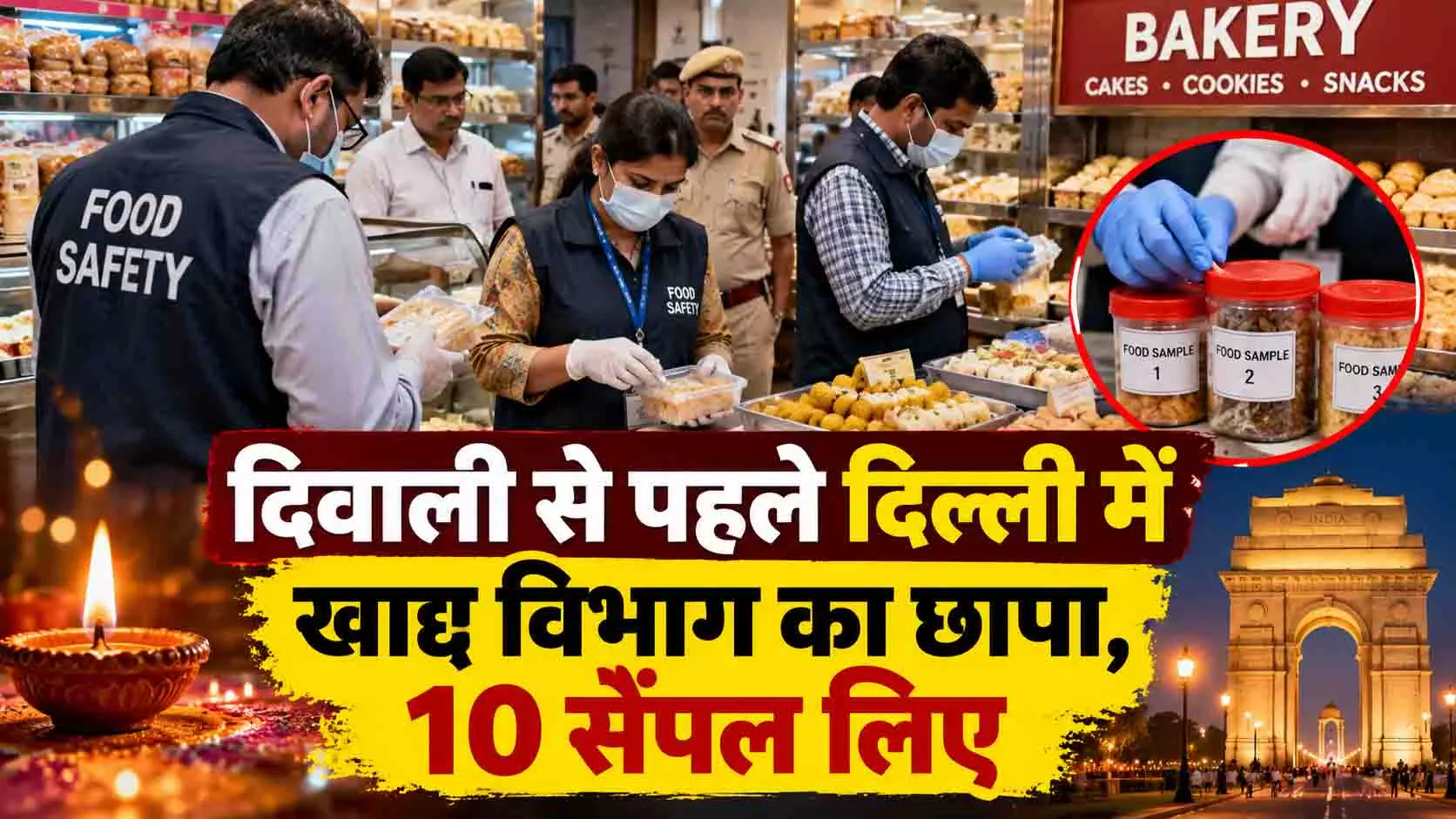 दिवाली से पहले दिल्ली में खाद्य विभाग का छापा, 10 सैंपल लिए दिवाली से पहले दिल्ली में खाद्य विभाग का छापा, 10 सैंपल लिए