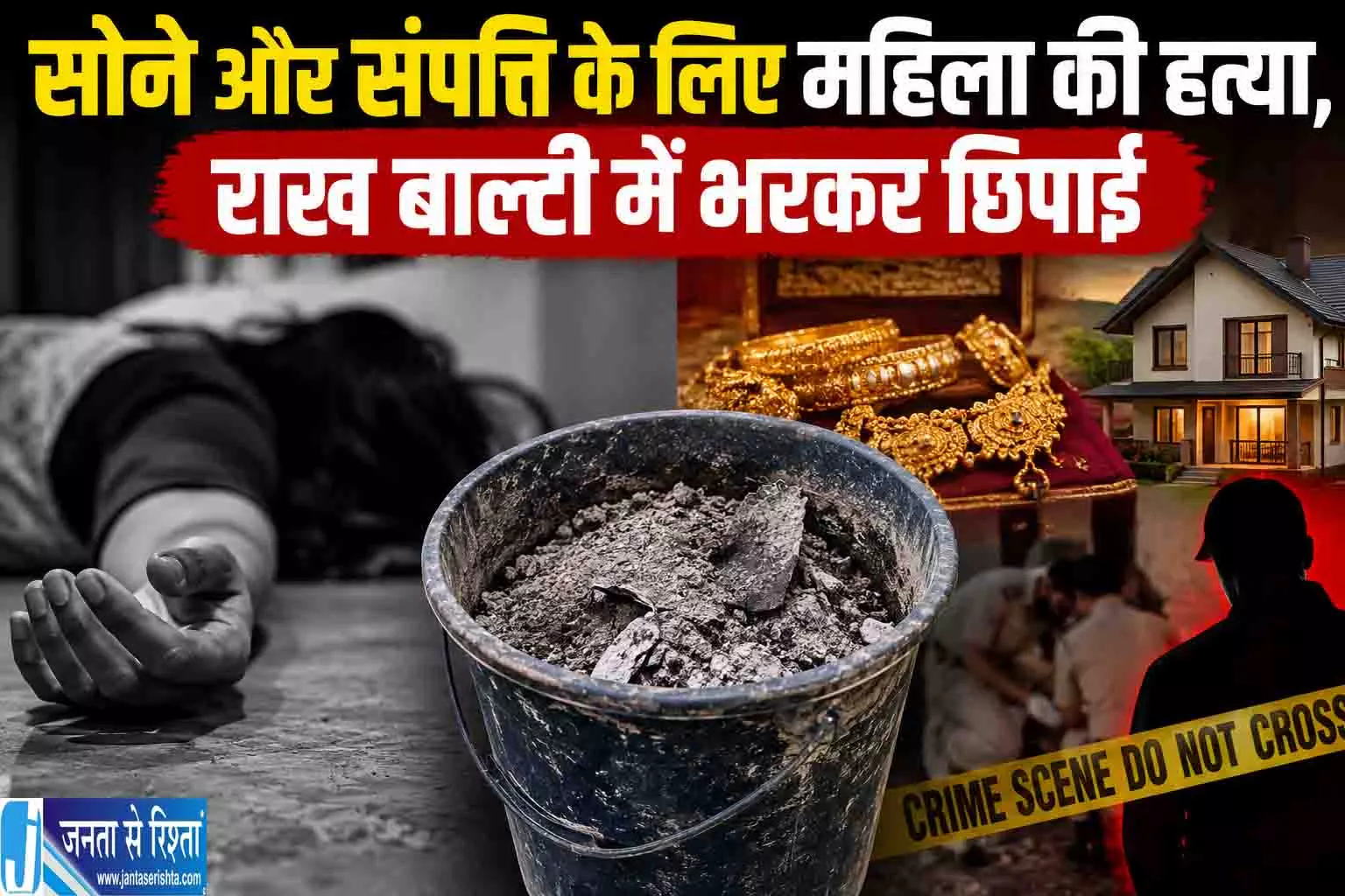 सोने और संपत्ति के लिए महिला की हत्या, राख बाल्टी में भरकर छिपाई सोने और संपत्ति के लिए महिला की हत्या, राख बाल्टी में भरकर छिपाई