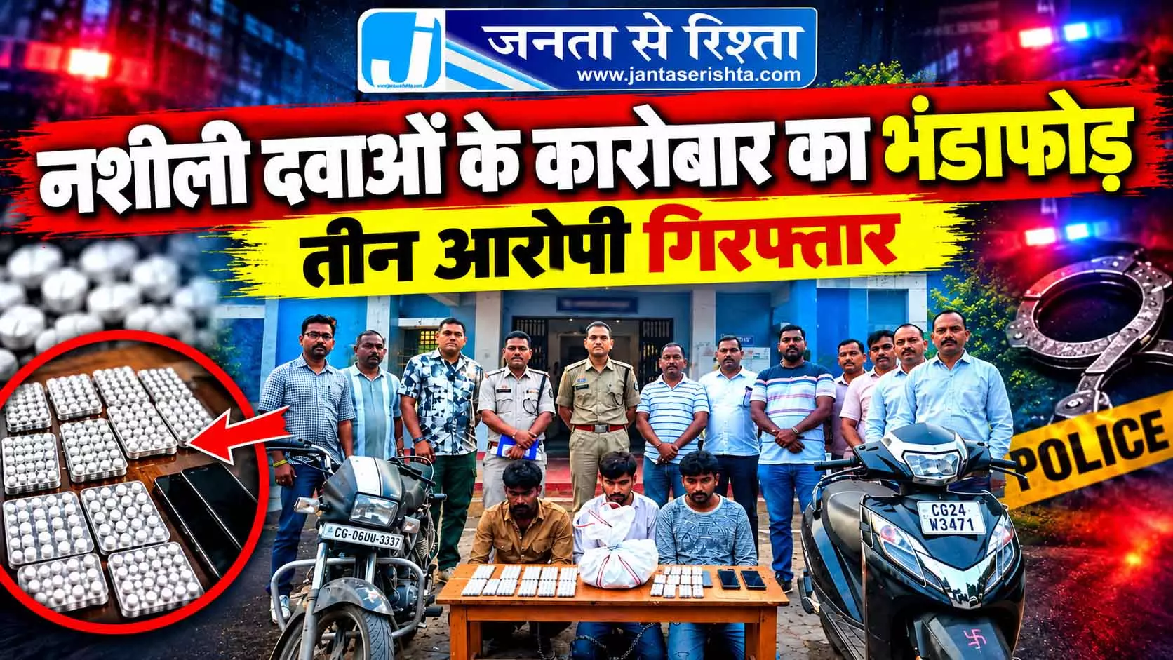 नशीली दवाओं के कारोबार का भंडाफोड़, तीन आरोपी गिरफ्तार नशीली दवाओं के कारोबार का भंडाफोड़, तीन आरोपी गिरफ्तार