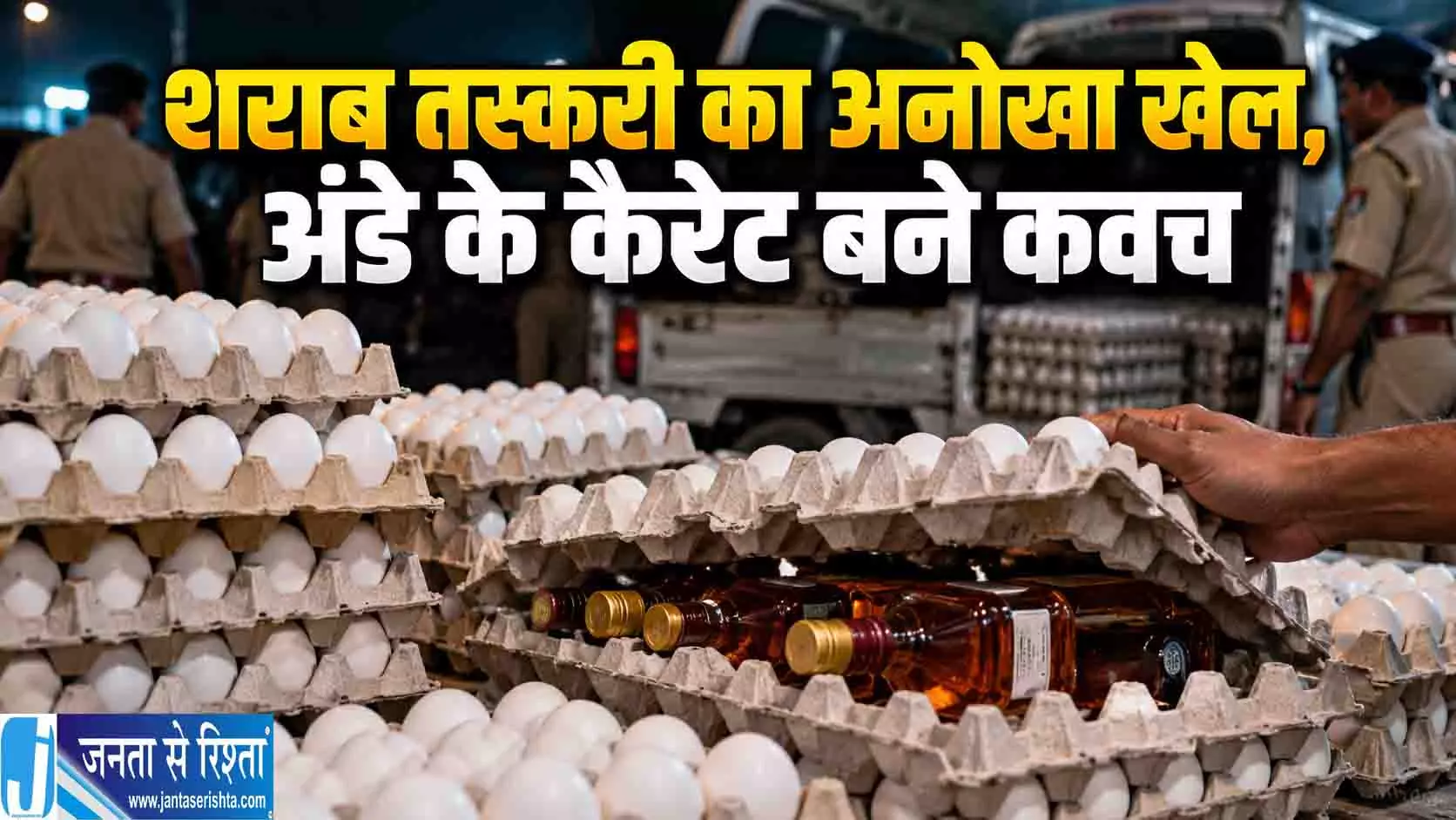 शराब तस्करी का अनोखा खेल,अंडे के कैरेट बने कवच शराब तस्करी का अनोखा खेल,अंडे के कैरेट बने कवच