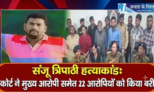 संजू त्रिपाठी हत्याकांड: कोर्ट ने मुख्य आरोपी समेत 22 आरोपियों को किया बरी संजू त्रिपाठी हत्याकांड: कोर्ट ने मुख्य आरोपी समेत 22 आरोपियों को किया बरी