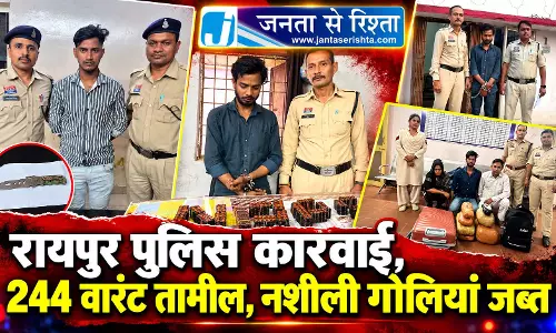 रायपुर पुलिस कार्रवाई, 244 वारंट तामील, नशीली गोलियां जब्त