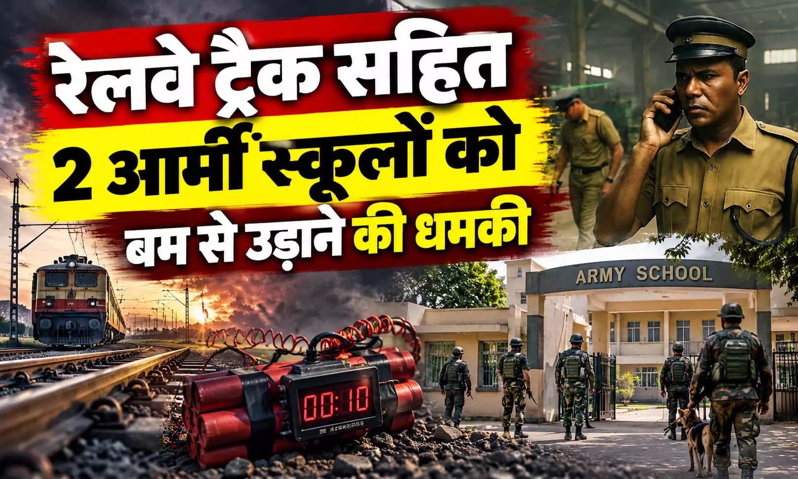 रेलवे ट्रैक सहित 2 आर्मी स्कूलों को बम से उड़ाने की धमकी, राहुल गांधी के कार्यक्रम का भी जिक्र रेलवे ट्रैक सहित 2 आर्मी स्कूलों को बम से उड़ाने की धमकी, राहुल गांधी के कार्यक्रम का भी जिक्र