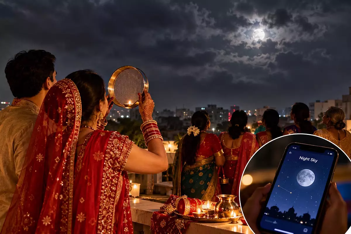 करवाचौथ पर छाए बादल, चांद के दीदार के लिए देर रात तक इंतजार करवाचौथ पर छाए बादल, चांद के दीदार के लिए देर रात तक इंतजार