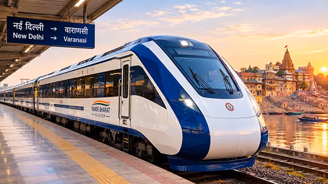 वाराणसी से दिल्ली के लिए शुरू हुई दूसरी वंदे भारत स्लीपर ट्रेन वाराणसी से दिल्ली के लिए शुरू हुई दूसरी वंदे भारत स्लीपर ट्रेन